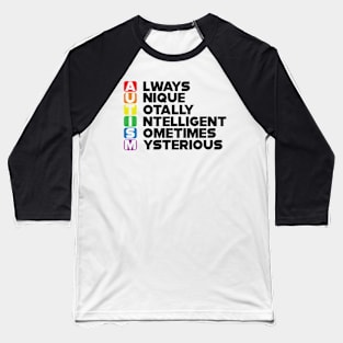 Autism Abbreviation - Always Unique Totally Intelligent Baseball T-Shirt